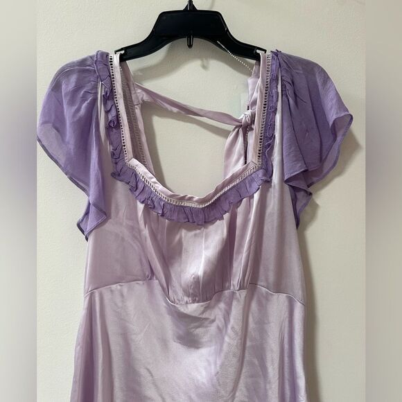 Free People Violet Visions Mini Dress NEW Lavender Purple Sz 10 🌺 - Picture 3 of 5